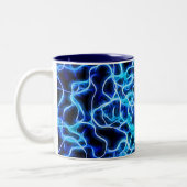 Electric Neon Blue Tesla Coil Lightning Zweifarbige Tasse (Links)