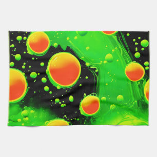 Electric Neon Bubble Dance Geschirrtuch
