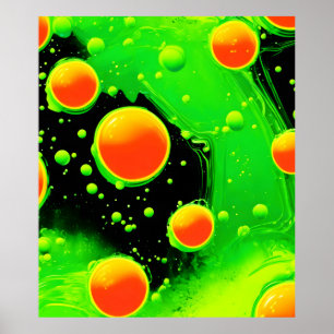 Electric Neon Bubble Dance Poster