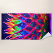 Electric Neon Dragon Fruit Strandtuch (Vorderseite)