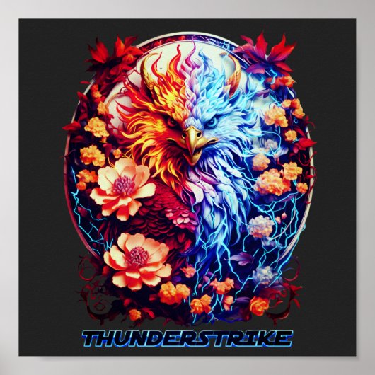 Electric Neon Eagle  Poster (Vorne)