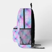 Electric Neon Pink Blue Pastel Trans Pride Plaid Bedruckter Rucksack (Rechts)