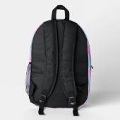 Electric Neon Pink Blue Pastel Trans Pride Plaid Bedruckter Rucksack (Rückseite)