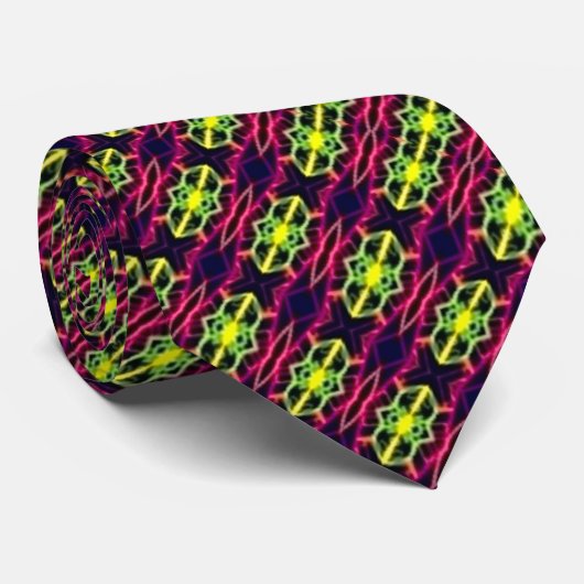 Electric Neon Shogun Satin Krawatte (Gerollt)
