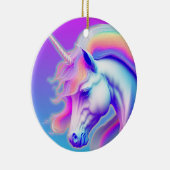 Electric Neon Unicorn add Magical Name Keramik Ornament (Rechts)