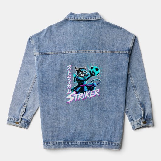 Electric Ninja Cat Striker Jackets for Women Jeansjacke (Rückseite)