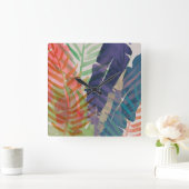 Electric Palms Quadratische Wanduhr (Zuhause)