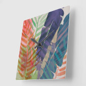 Electric Palms Quadratische Wanduhr (Winkel)