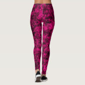 Electric Pink & Black Abstract Marble Leggings (Rückseite)