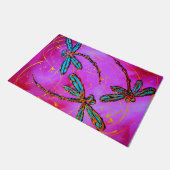 Electric Pink Dragonfly Flit Fußmatte (Schrägansicht)