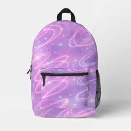 Electric pink neon scribbles AI art  Bedruckter Rucksack