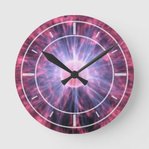 Electric Plasma Runde Wanduhr
