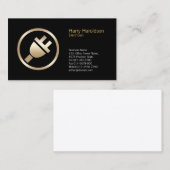 Electric Plug Icon Electrician Business Card Visitenkarte (Vorne/Hinten)