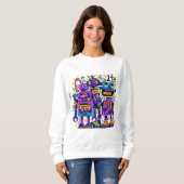Electric Robot Squad – Kapuzenpullover für Erwachs Sweatshirt (Vorne ganz)