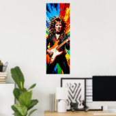 Electric Rock Fury in Color Burst Poster (Heimbüro)