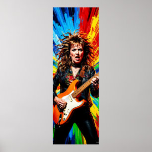 Electric Rock Fury in Color Burst Poster
