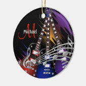 Electric Rock Gitarre 🎸 Musikdesign Keramik Ornament (Links)