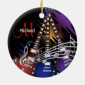 Electric Rock Gitarre 🎸 Musikdesign Keramik Ornament (Hinten)