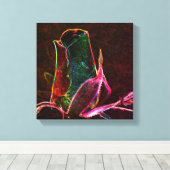 Electric Rosebud Abstract Flower Art Leinwanddruck (Insitu (Holzboden))
