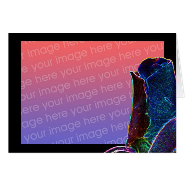 Electric Rosenknospe Floral Foto Card (Vorderseite (Horizontal))