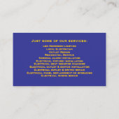 “Electric Service Company ” Business Card Visitenkarte (Rückseite)