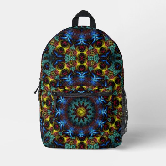 Electric Shaman Blue Mandala Lace Bedruckter Rucksack (Vorderseite)