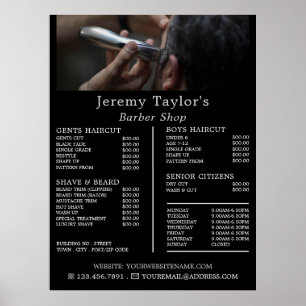 Electric Shave, Men Barbers Price List Poster