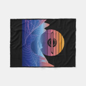 Electric Skateboard Vaporwave Retro Sunset Landsca Fleecedecke (Vorderseite (Horizontal))