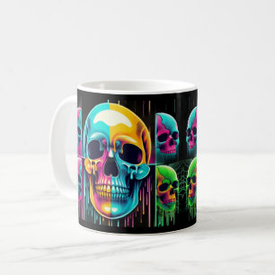 Electric Skulls: Ein kühnes und surreales Hallowee Kaffeetasse