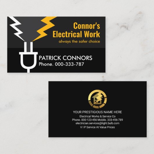 Electric Spark Electric Plug-Power Visitenkarte (Vorne/Hinten)