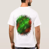 "Electric Surge: Red & Green Lightning Muster T-Shirt (Rückseite)