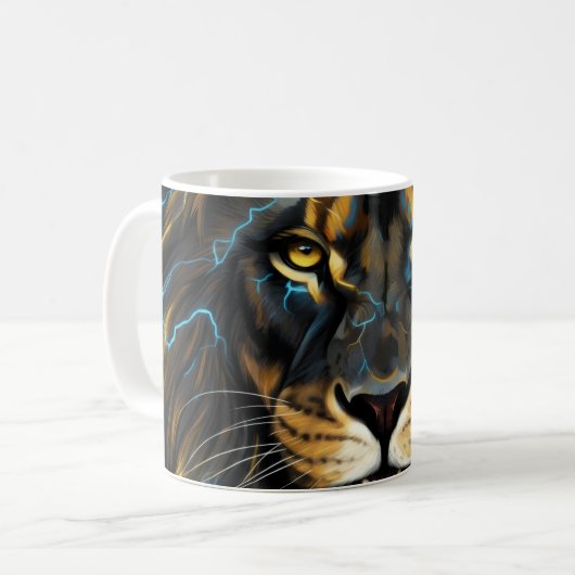 Electric Thunder Lion Coffee Mug Kaffeetasse (Vorderseite Links)