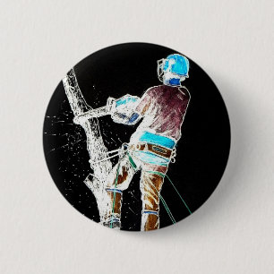 Electric Tree Surgeon Arborist Weihnachten präsent Button