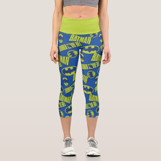 Electric Up Batman - Das dunkle Rittermuster Capri Leggings (Vorderseite)