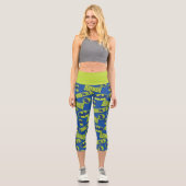 Electric Up Batman - Das dunkle Rittermuster Capri Leggings (Vorderseite)
