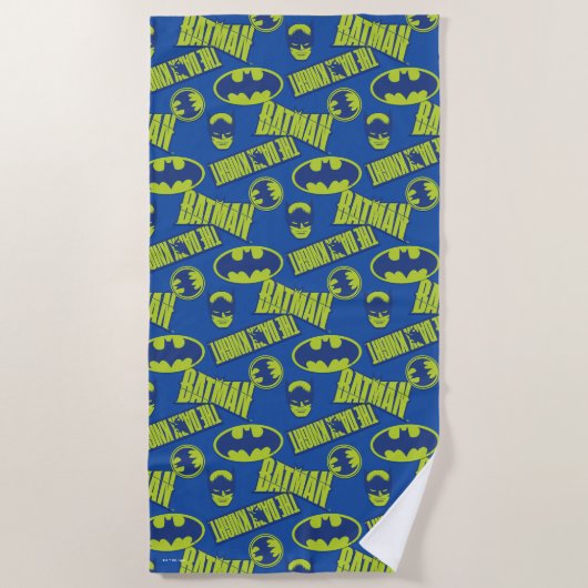 Electric Up Batman - Das dunkle Rittermuster Strandtuch (Vorderseite)