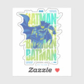 Electric Up Batman läuft durch Typografie Aufkleber (Blatt)