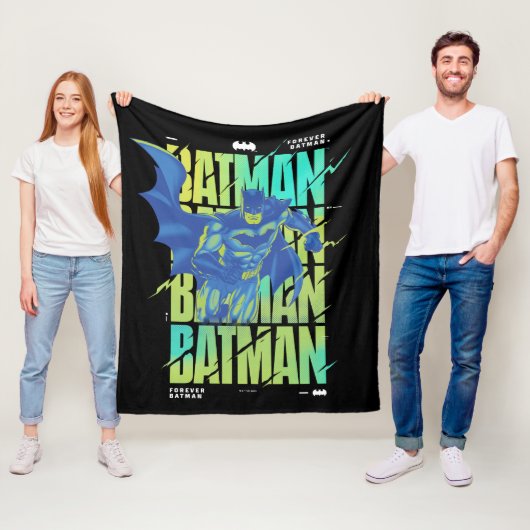 Electric Up Batman läuft durch Typografie Fleecedecke (Beispiel)