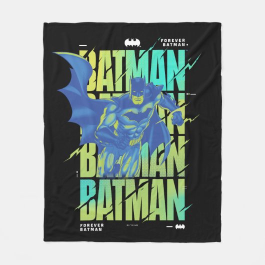 Electric Up Batman läuft durch Typografie Fleecedecke (Vorderseite)