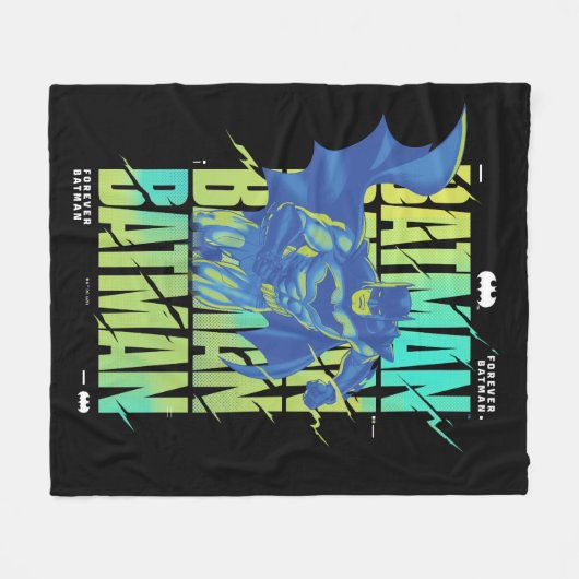 Electric Up Batman läuft durch Typografie Fleecedecke (Vorderseite (Horizontal))