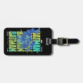 Electric Up Batman läuft durch Typografie Gepäckanhänger (Vorderseite horizontal)