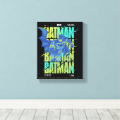 Electric Up Batman läuft durch Typografie Leinwanddruck (Insitu (Holzboden))
