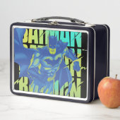 Electric Up Batman läuft durch Typografie Metall Brotdose (Beispiel)