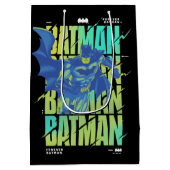 Electric Up Batman läuft durch Typografie Mittlere Geschenktüte (Rückseite)