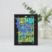 Electric Up Batman läuft durch Typografie Postkarte (Stehend Vorderseite)