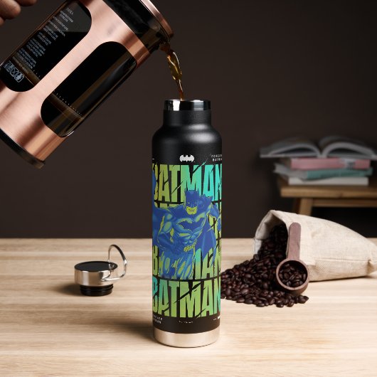 Electric Up Batman läuft durch Typografie Trinkflasche (Kaffee)