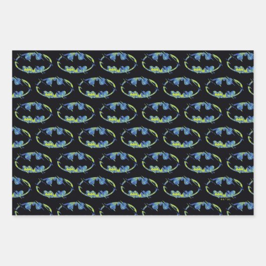 Electric Up Batman Symbol Geschenkpapier Set (Vorderseite)