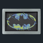 Electric Up Batman Symbol Rechteckige Gürtelschnalle<br><div class="desc">Karo dieses elektrische Batman-Symbol mit grünen und blauen Halbtoneffekten!</div>