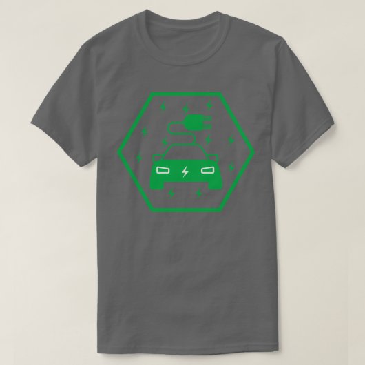 electric vehicle car green flash plug T-Shirt (Design vorne)