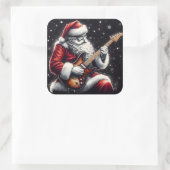 Electric Vibes as Santa Shred Festin Quadratischer Aufkleber (Tasche)
